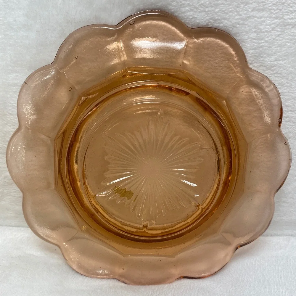VTG‎ Pink Mosser Glass Covered Butter/ Cheese Dish  Edge Made in Taiwan NOB